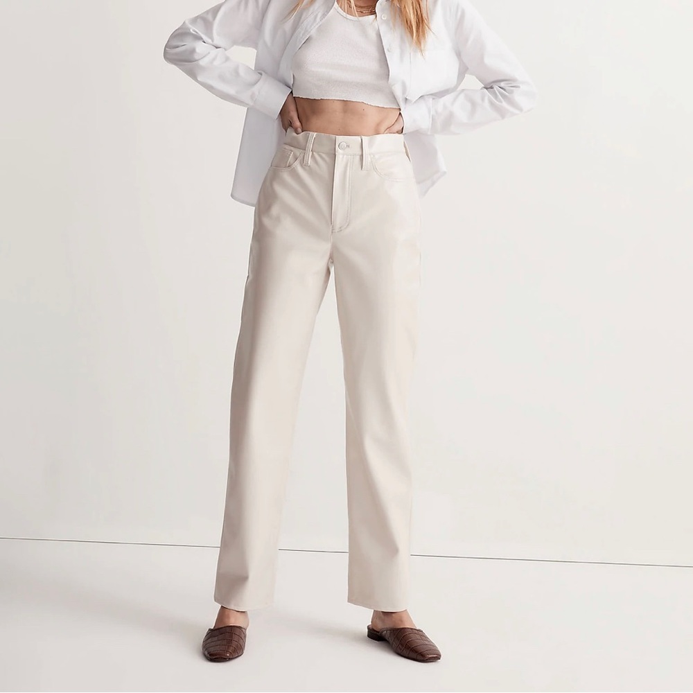 Madewell The Perfect Vintage Straight Faux Leather Pants